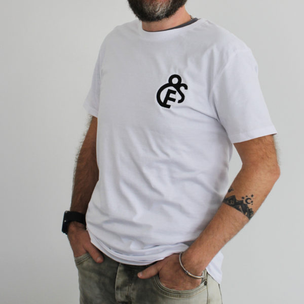 t-shirt blanc Efferv&Sens avec logo brodé sur la poitrine - homme