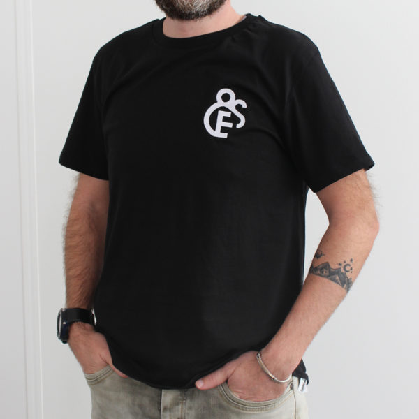 t-shirt noir Efferv&Sens avec logo brodé sur la poitrine - homme